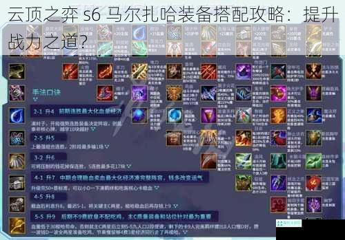 云顶之弈 s6 马尔扎哈装备搭配攻略：提升战力之道？