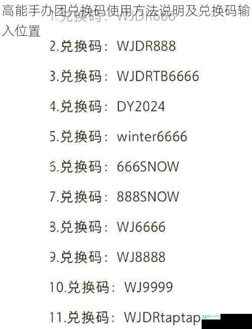 高能手办团兑换码使用方法说明及兑换码输入位置