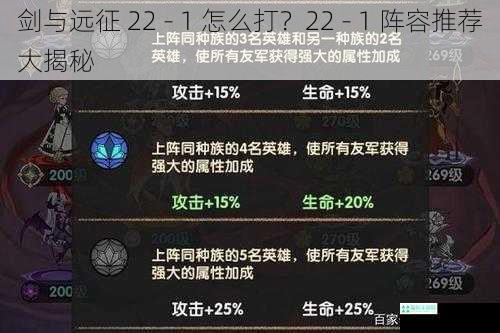 剑与远征 22 - 1 怎么打？22 - 1 阵容推荐大揭秘