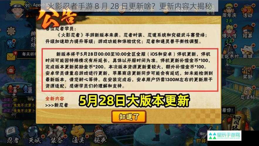 火影忍者手游 8 月 28 日更新啥？更新内容大揭秘