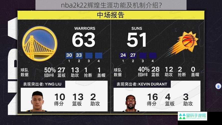 nba2k22辉煌生涯功能及机制介绍？