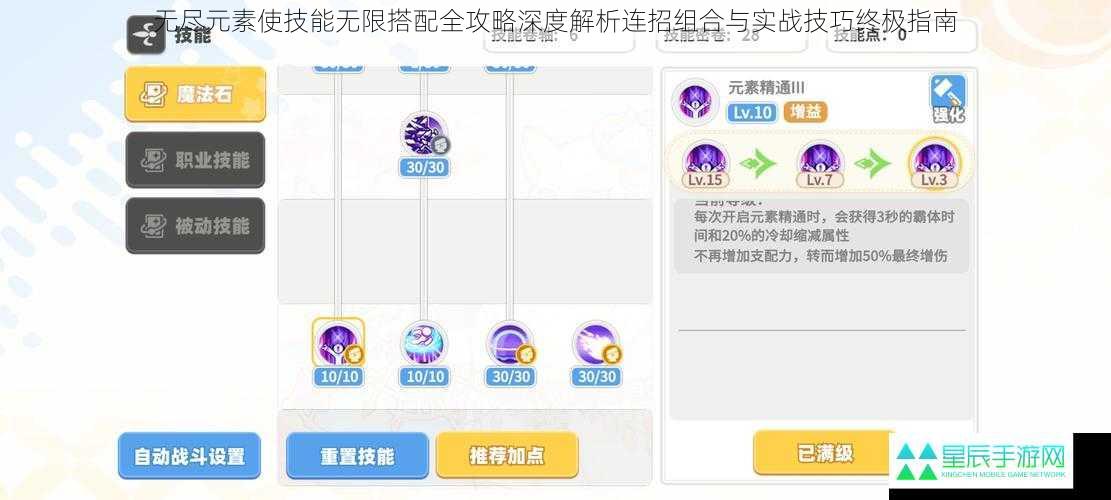 无尽元素使技能无限搭配全攻略深度解析连招组合与实战技巧终极指南