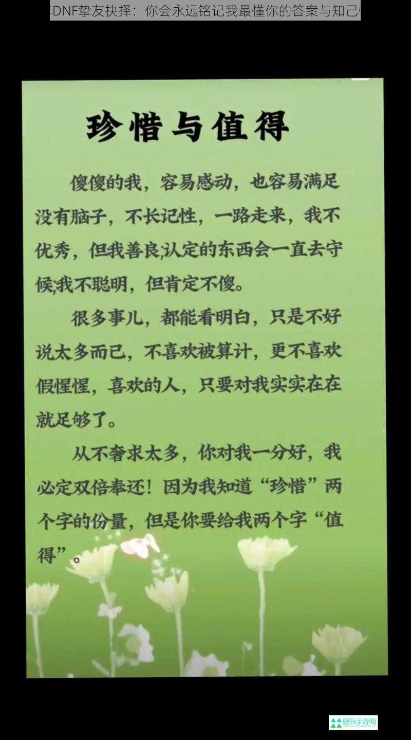 十年DNF挚友抉择：你会永远铭记我最懂你的答案与知己情谊