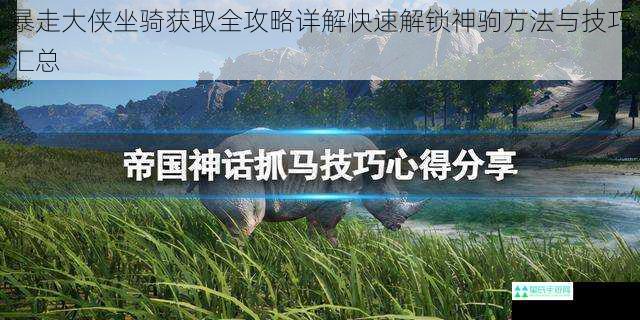 暴走大侠坐骑获取全攻略详解快速解锁神驹方法与技巧汇总