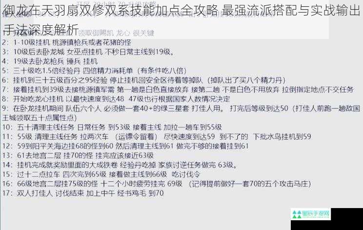 御龙在天羽扇双修双系技能加点全攻略 最强流派搭配与实战输出手法深度解析