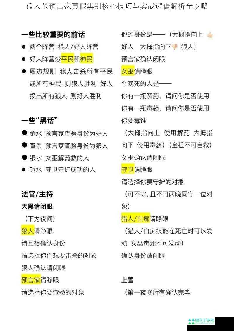 狼人杀预言家真假辨别核心技巧与实战逻辑解析全攻略