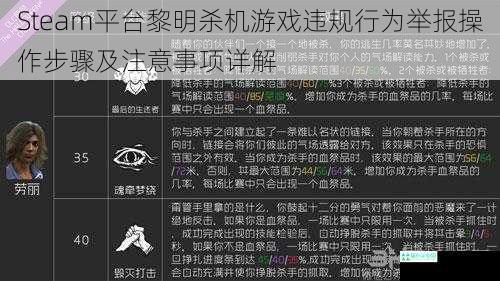 Steam平台黎明杀机游戏违规行为举报操作步骤及注意事项详解